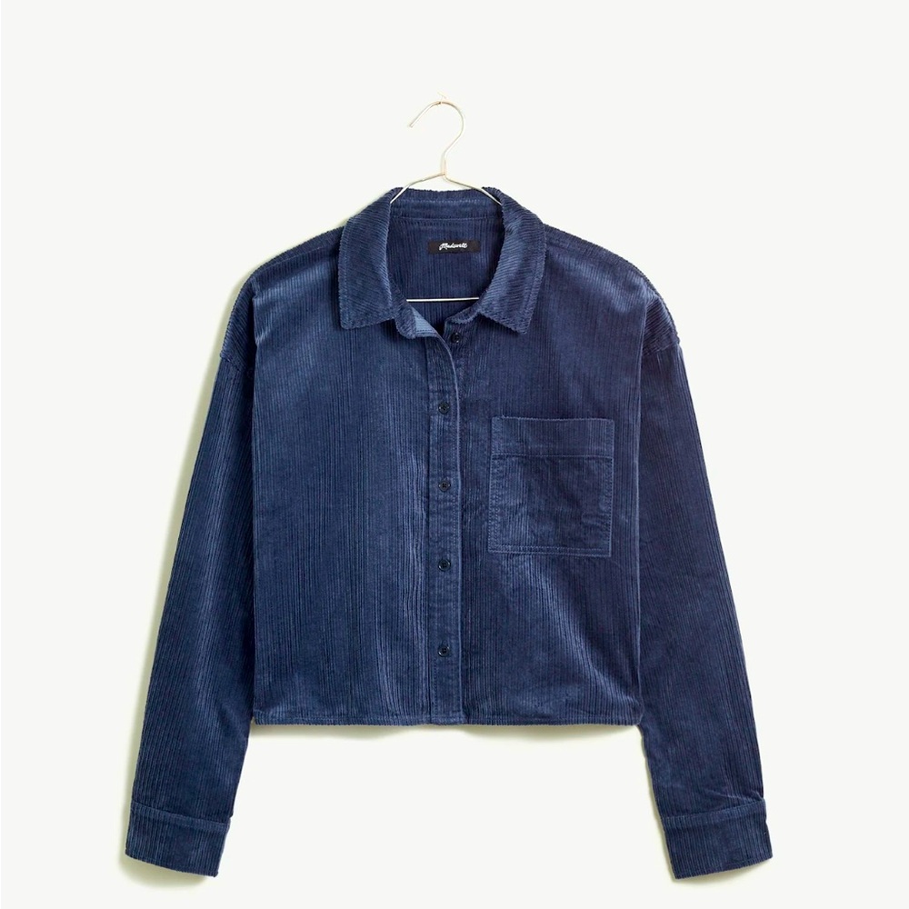 Variegated Corduroy Button-Up Shirt S NWT